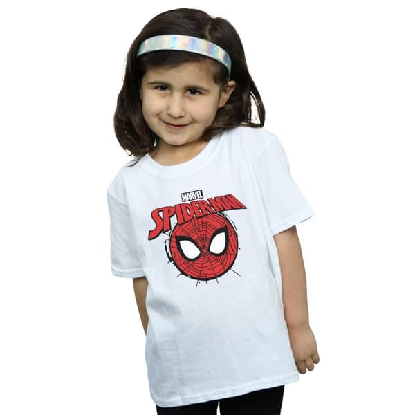 Marvel Girls Spider-Man Logo Head Cotton T-Shirt