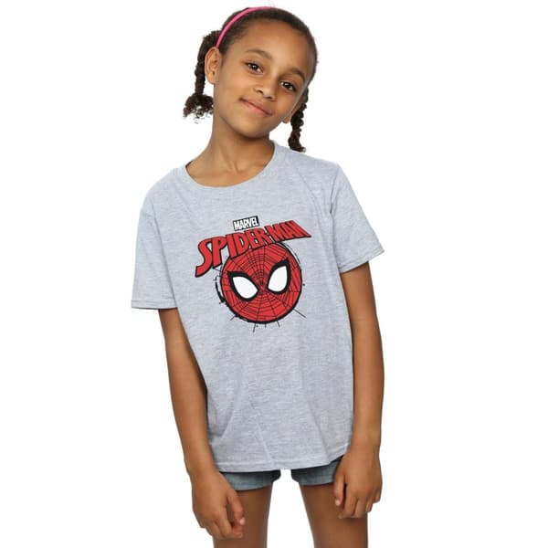 Marvel Girls Spider-Man Logo Head Cotton T-Shirt