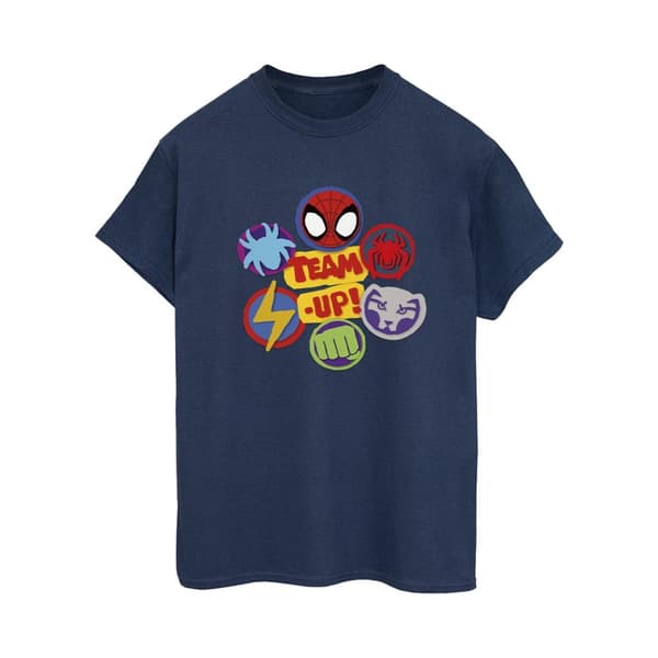 Marvel Dam/kvinnor Spidey And His Amazing Friends Team Up - pojkvänströja i bomull