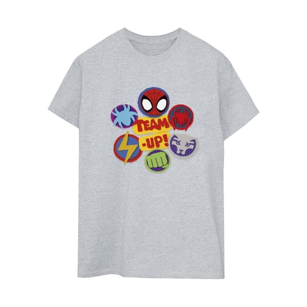 Marvel Dam/kvinnor Spidey And His Amazing Friends Team Up - pojkvänströja i bomull