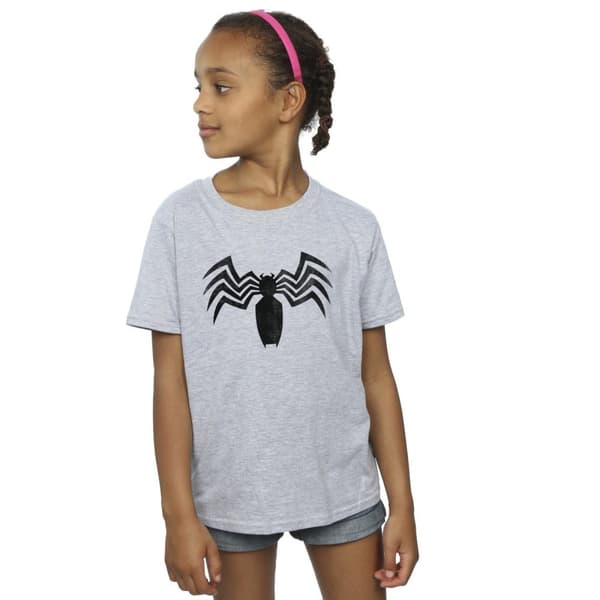 Marvel Girls Venom Spider Logo Emblem Cotton T-Shirt