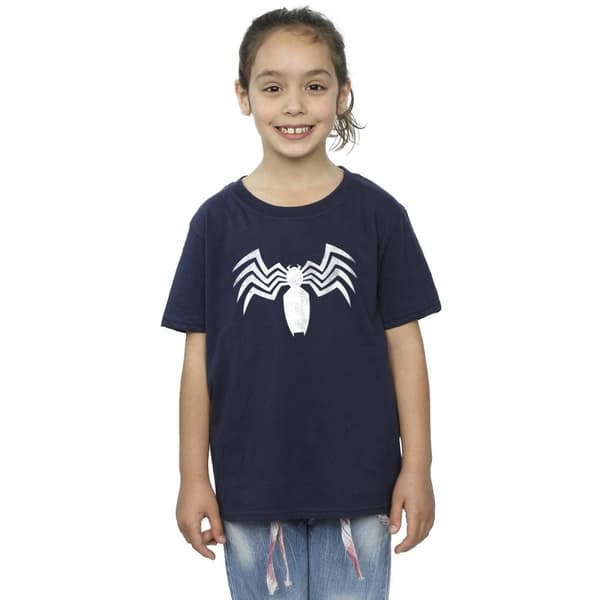 Marvel Girls Venom Spider Logo Emblem Cotton T-Shirt
