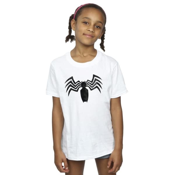 Marvel Girls Venom Spider Logo Emblem Cotton T-Shirt