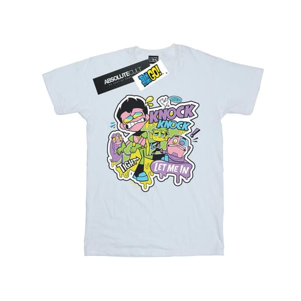 DC Comics Womens/Ladies Teen Titans Go Knock Knock Cotton Boyfriend T-Shirt