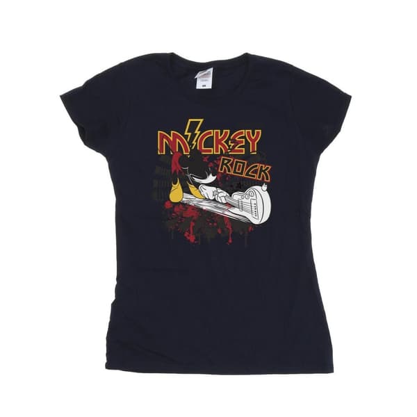 Disney Dam/Tjej Musse Pigg Smash Gitarr Rock Bomulls-T-shirt