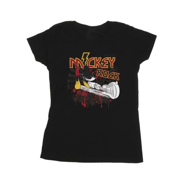 Disney Dam/Tjej Musse Pigg Smash Gitarr Rock Bomulls-T-shirt
