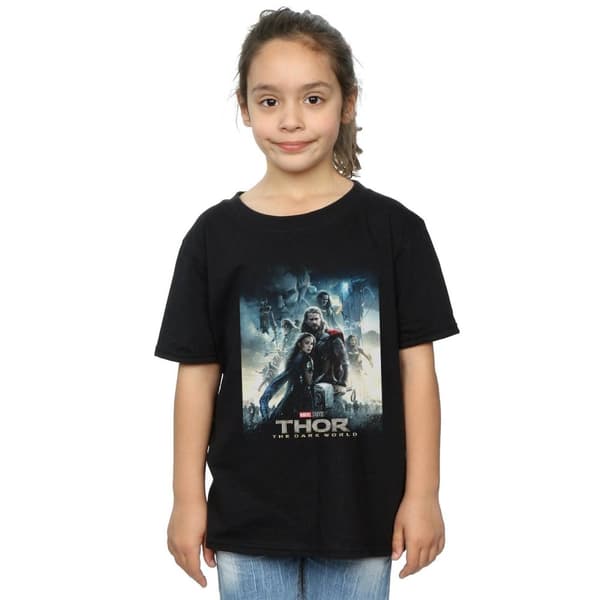 Marvel Studios T-shirt i bomull med Thor The Dark World-affisch för flickor