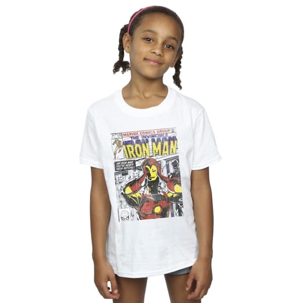 Marvel T-shirt i bomull utan Iron Mans huvudutrustning för flickor