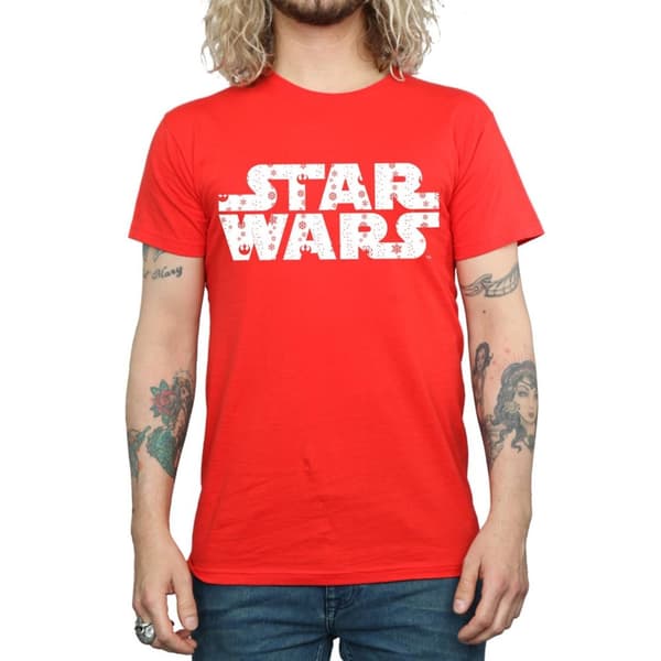 Star Wars Mens Christmas Logo T-Shirt