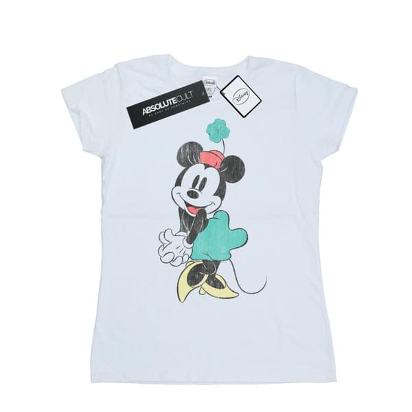 Disney Dam/Tjej Minnie Mouse Shamrock Hat Bomulls-T-shirt White XXL