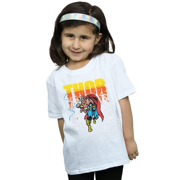 Marvel T-shirt i bomull med Thor-pixelmotiv för flickor