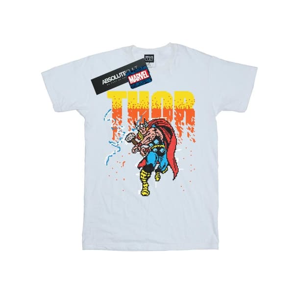 Marvel T-shirt i bomull med Thor-pixelmotiv för flickor White 9-11 Years