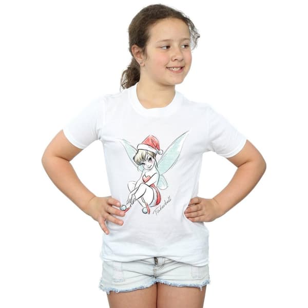 Disney T-shirt i bomull för flickor - Tinkerbell Christmas Fairy