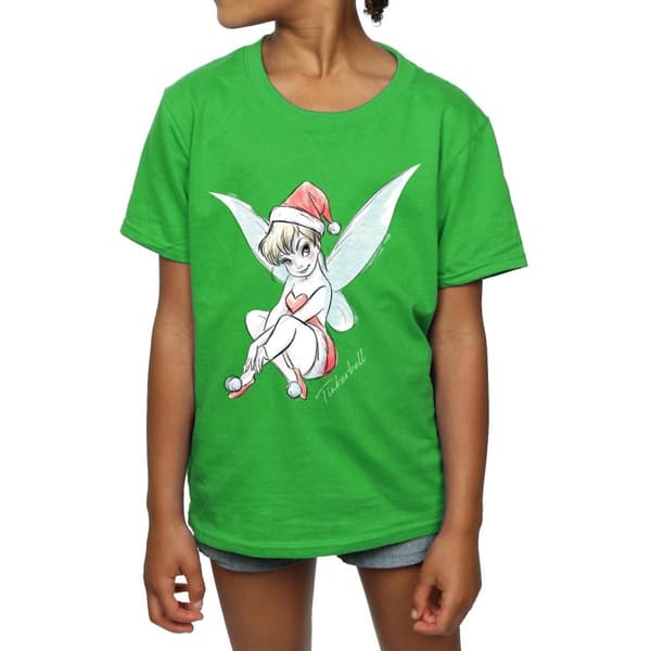 Disney T-shirt i bomull för flickor - Tinkerbell Christmas Fairy