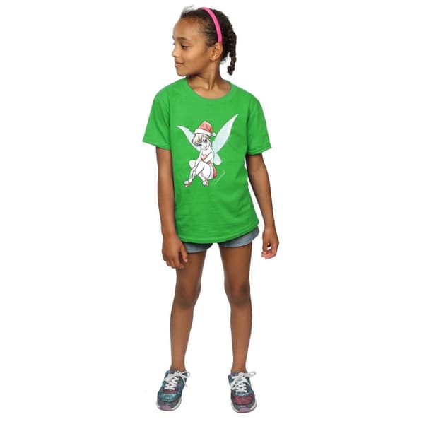 Disney T-shirt i bomull för flickor - Tinkerbell Christmas Fairy