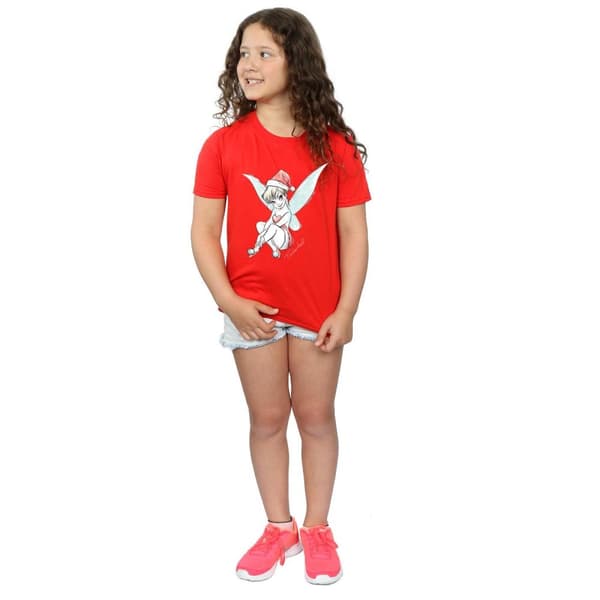 Disney T-shirt i bomull för flickor - Tinkerbell Christmas Fairy