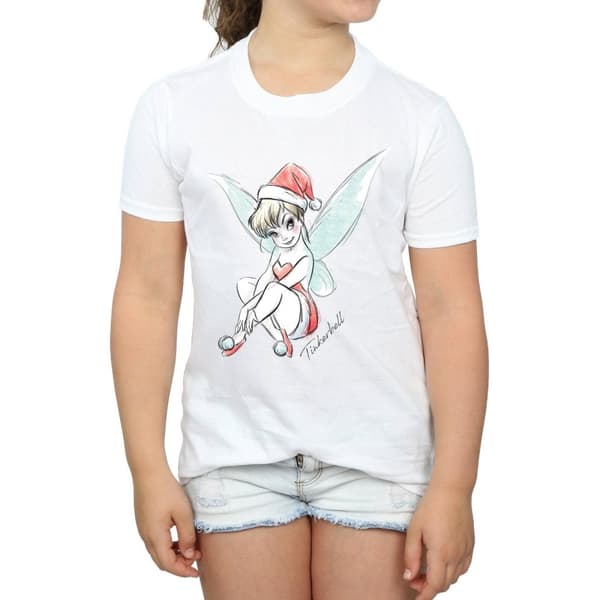 Disney T-shirt i bomull för flickor - Tinkerbell Christmas Fairy