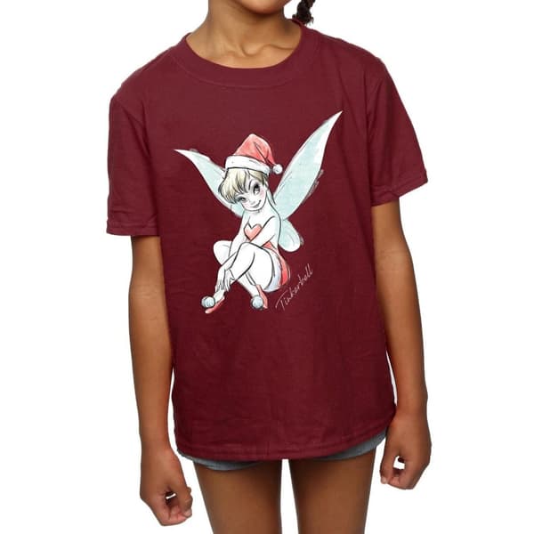 Disney T-shirt i bomull för flickor - Tinkerbell Christmas Fairy