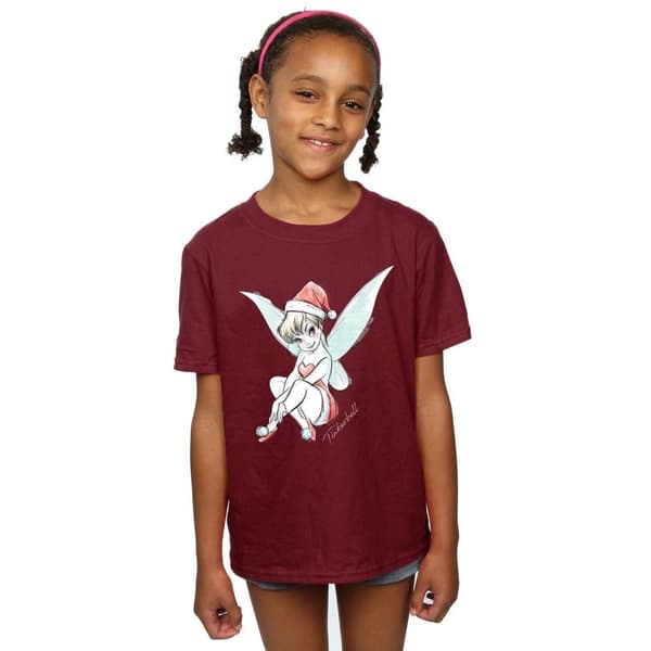 Disney T-shirt i bomull för flickor - Tinkerbell Christmas Fairy