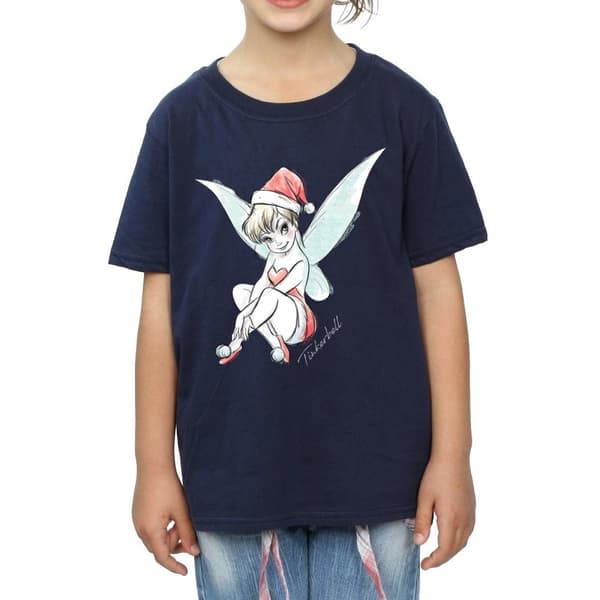 Disney T-shirt i bomull för flickor - Tinkerbell Christmas Fairy