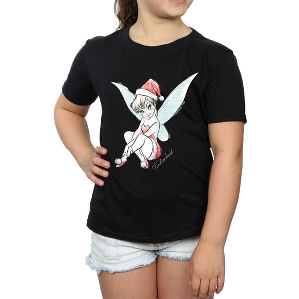 Disney T-shirt i bomull för flickor - Tinkerbell Christmas Fairy