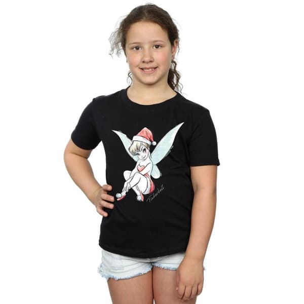 Disney T-shirt i bomull för flickor - Tinkerbell Christmas Fairy