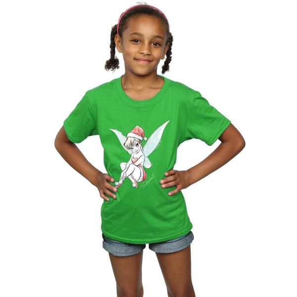 Disney T-shirt i bomull för flickor - Tinkerbell Christmas Fairy