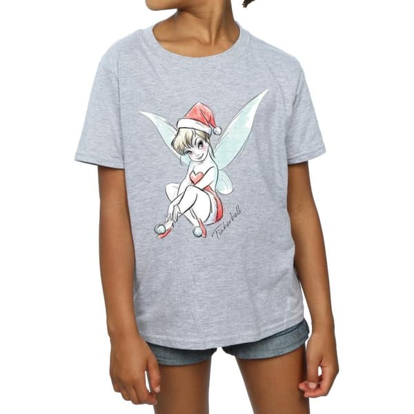 Disney T-shirt i bomull för flickor - Tinkerbell Christmas Fairy