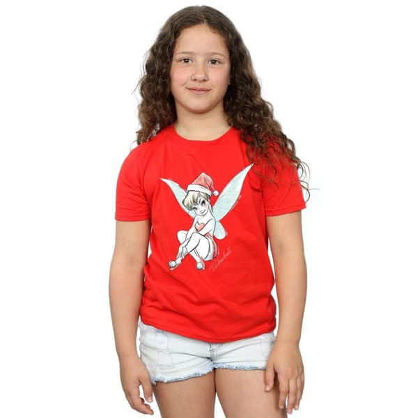 Disney T-shirt i bomull för flickor - Tinkerbell Christmas Fairy