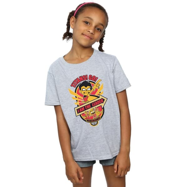 DC Comics T-shirt i bomull för flickor Teen Titans Go I Am The Leader