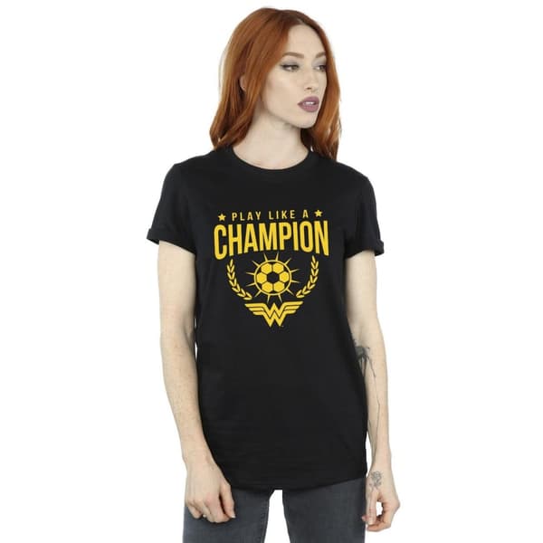 DC Comics Womens/Ladies Wonder Woman Play Like A Champion Cotton Boyfriend T-Shirt