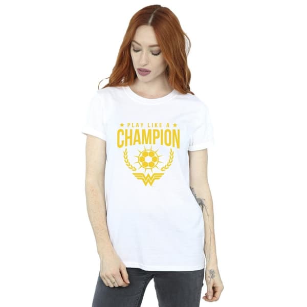 DC Comics Womens/Ladies Wonder Woman Play Like A Champion Cotton Boyfriend T-Shirt