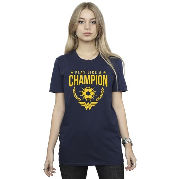 DC Comics Womens/Ladies Wonder Woman Play Like A Champion Cotton Boyfriend T-Shirt