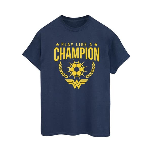 DC Comics Womens/Ladies Wonder Woman Play Like A Champion Cotton Boyfriend T-Shirt