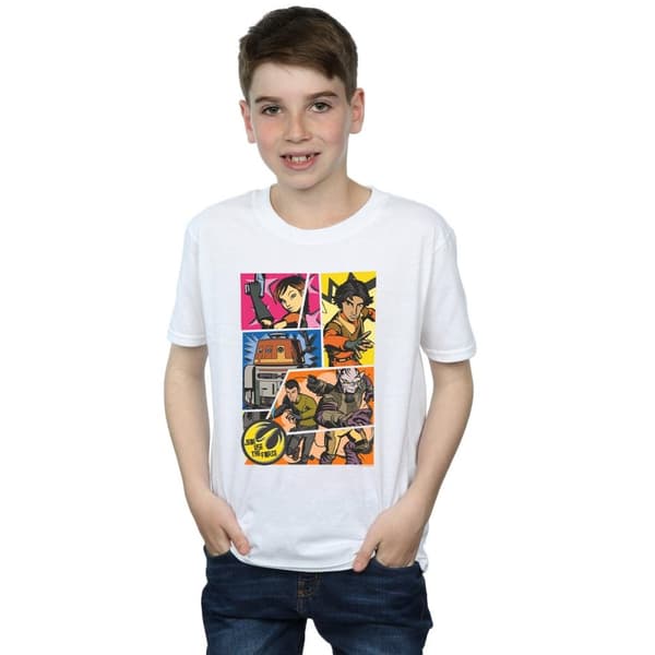 Star Wars T-shirt med seriestrippar från Rebels för pojkar