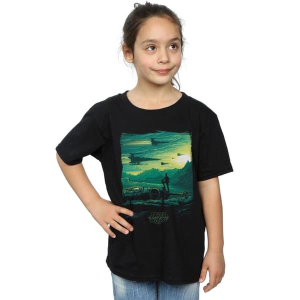 Star Wars: The Force Awakens Poe Art Poster T-shirt i bomull för flickor