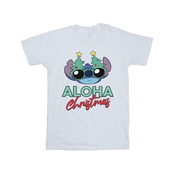 Disney Girls Lilo And Stitch Christmas Tree Shades Cotton T-Shirt