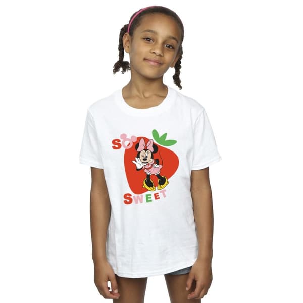 Disney Girls Minnie Mouse So Sweet Strawberry Cotton T-Shirt