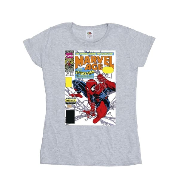 Marvel Dam/Tjej Spider-Man Marvel Age Comic Cover Bomulls-T-shirt