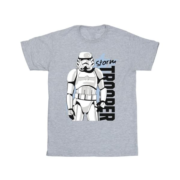 Star Wars Boys Storm Trooper T-Shirt Sports Grey 3-4 Years