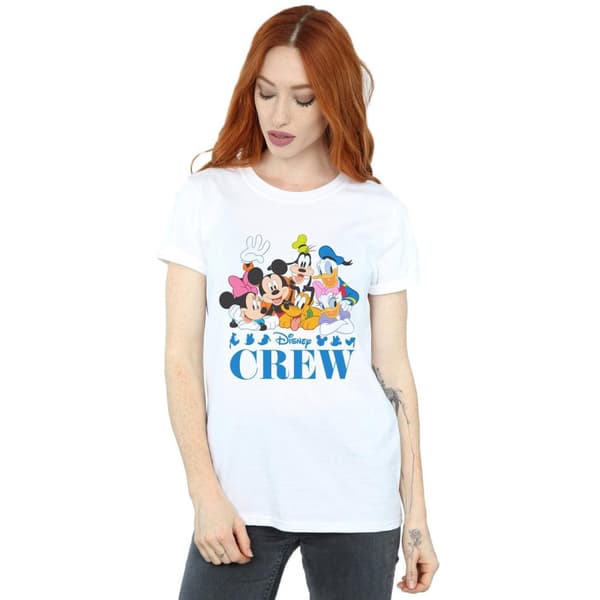 Disney Womens/Ladies Mickey Mouse Disney Friends Cotton Boyfriend T-Shirt