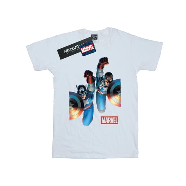 Marvel Mens Falcon och Captain America sida vid sida t-shirt