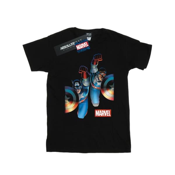 Marvel Mens Falcon och Captain America sida vid sida t-shirt