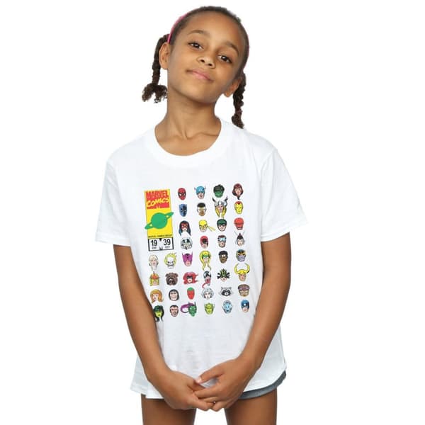 Marvel T-shirt i bomull för flickor från Marvel Comics Heads Cover