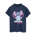 Miniatyrbillede 1 af 3: Disney Womens/Ladies Lilo And Stitch Ohana Forever Heart Cotton Boyfriend T-Shirt