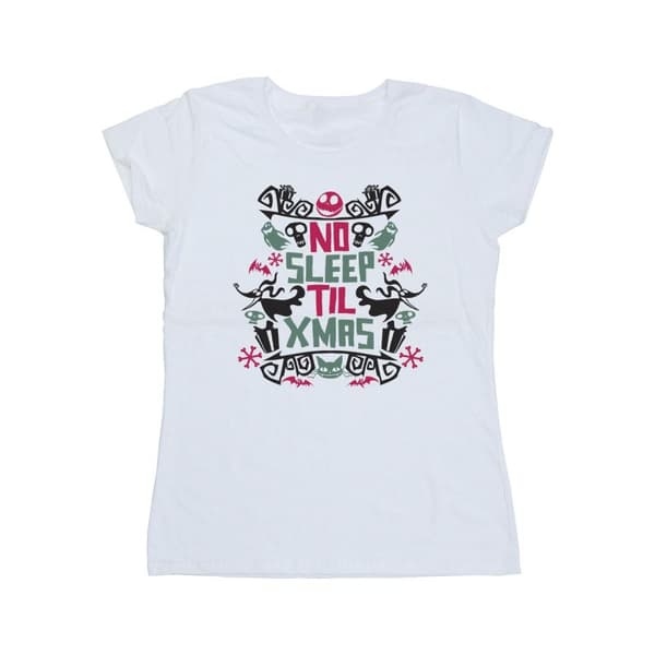Disney Womens/Ladies The Nightmare Before Christmas No Sleep Til Xmas Cotton T-Shirt