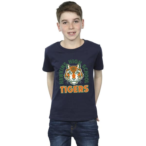 Netflix Boys Stranger Things Hawkins Arch Tiger T-Shirt
