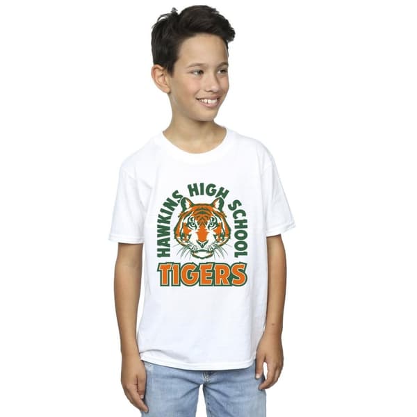 Netflix Boys Stranger Things Hawkins Arch Tiger T-Shirt