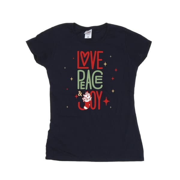 Disney Womens/Ladies The Aristocats Marie Love Peace Joy Cotton T-Shirt
