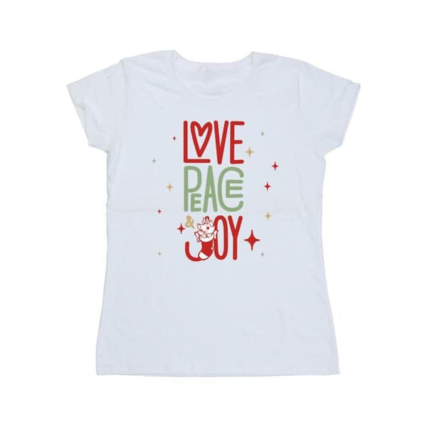 Disney Womens/Ladies The Aristocats Marie Love Peace Joy Cotton T-Shirt